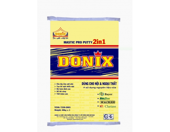 BỘT TRÉT TƯỜNG CAO CẤP DONIX - MASTIC PRO PUTTY 2IN1